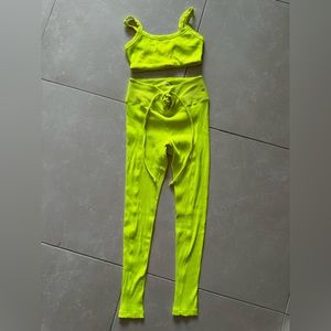 Neon Yellow Year of Ours workout set